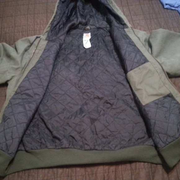 Vintage  Carhartt Active  Jacket Hooded Duck Cloth Canvas  Workwear XXL - Picture 8 of 14